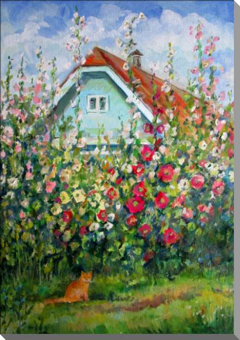 Купить и печать на заказ Картины на пластике, пеноркартоне Деревенский домик