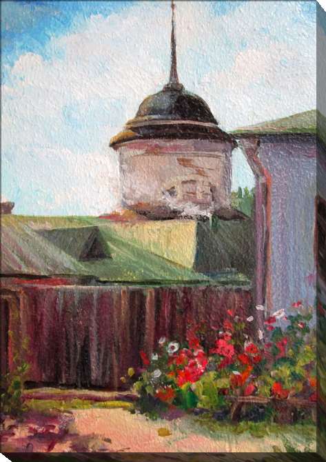 Paintings on canvas A series of picturesque views of the house and храм_2