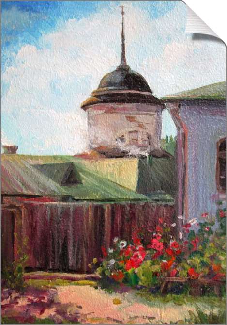 Купить и печать на заказ Картины на холсте В церковном дворе