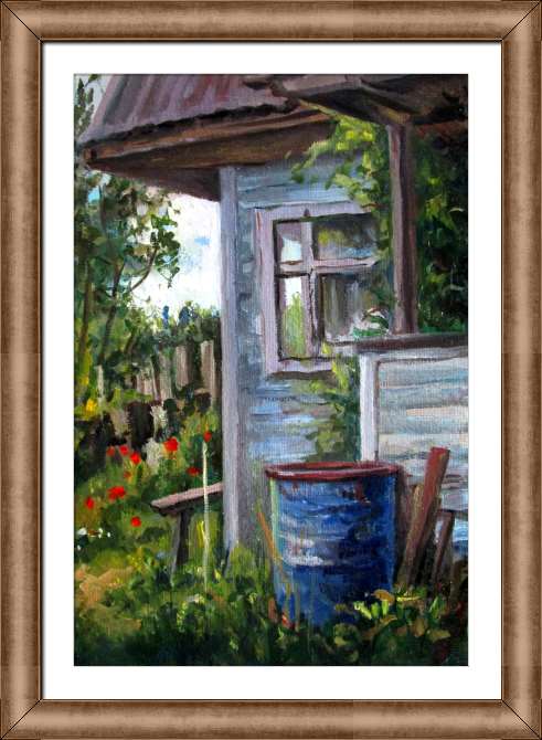 Купить и печать на заказ Картины на холсте Деревенская изба