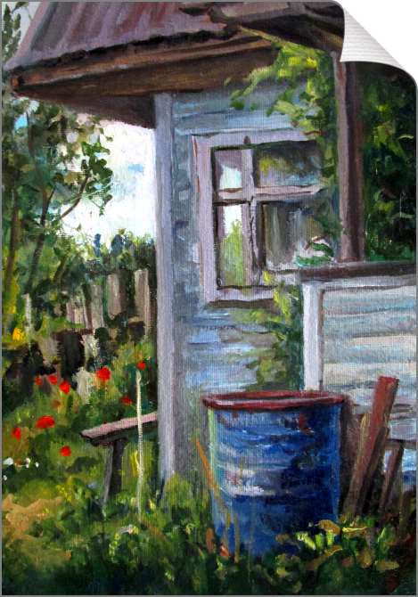 Купить и печать на заказ Картины на холсте Деревенская изба