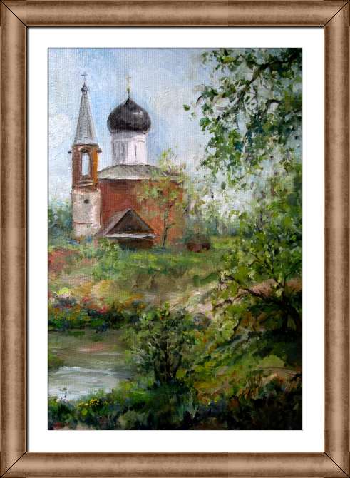 Купить и печать на заказ Картины на холсте Церковь с колокольней