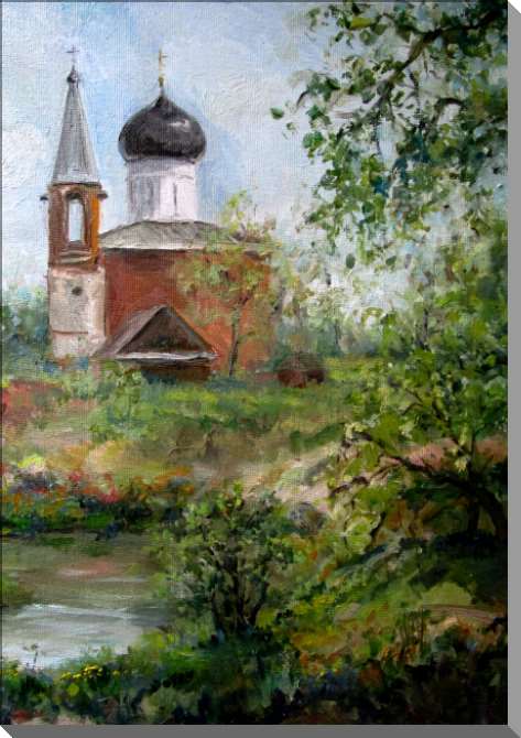 Купить и печать на заказ Картины на пластике, пеноркартоне Церковь с колокольней