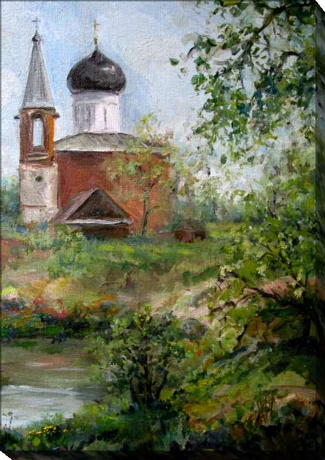 Картины на холсте A series of picturesque views of the house and храм_6