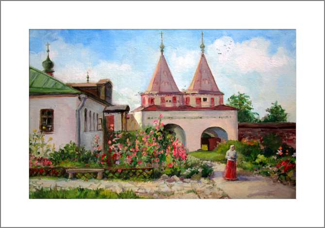 Картины, фото с паспарту A series of picturesque views of the house and храм_7