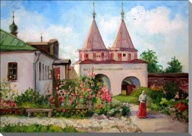 Купить и печать на заказ Картины на пластике, пеноркартоне Монастырское подворье