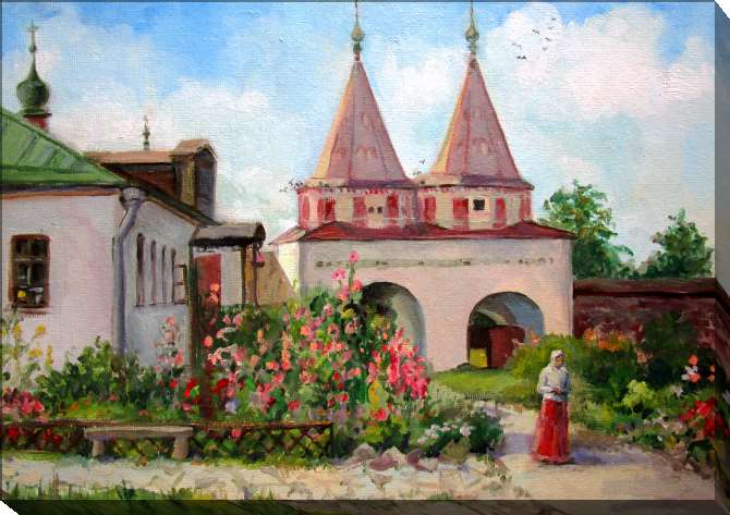 Картины на холсте A series of picturesque views of the house and храм_7