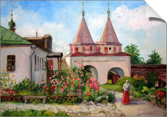 Купить и печать на заказ Картины на холсте Монастырское подворье