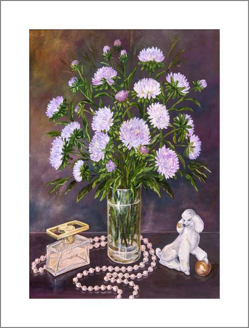 Картины, фото с паспарту Series bouquet on столе_1