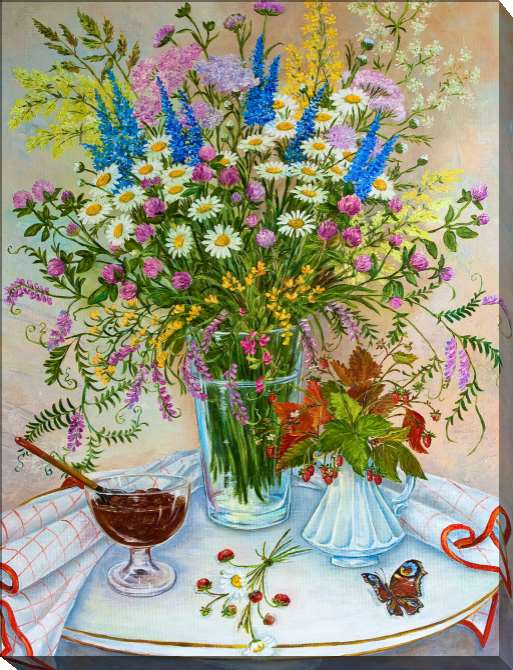 Paintings on canvas Series bouquet on столе_3