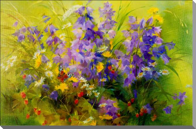 Купить и печать на заказ Картины на пластике, пеноркартоне Лесной букет