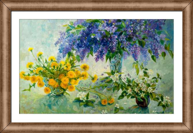 Купить и печать на заказ Картины на холсте Три букета