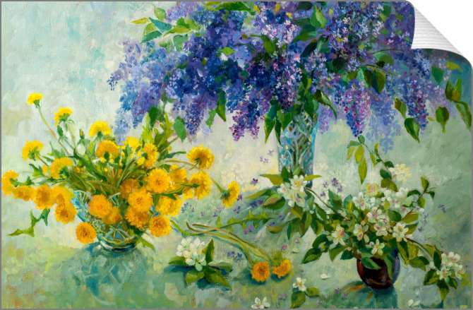 Купить и печать на заказ Картины на холсте Три букета