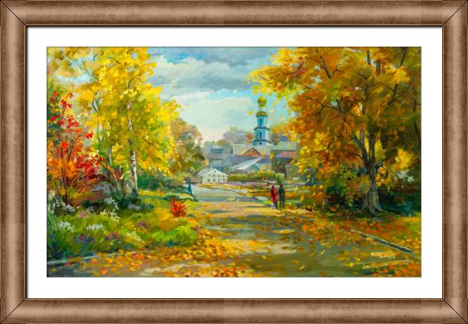 Купить и печать на заказ Картины на холсте Осенний городской пейзаж