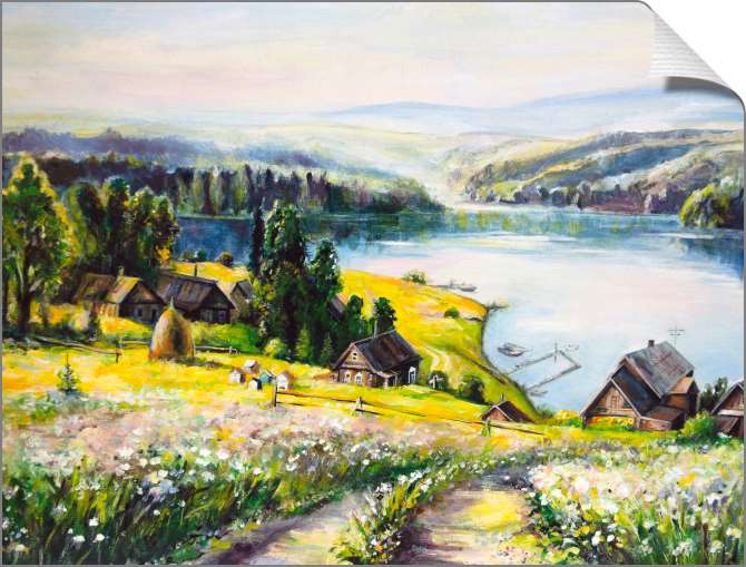 Купить и печать на заказ Картины на холсте Белорусская деревня